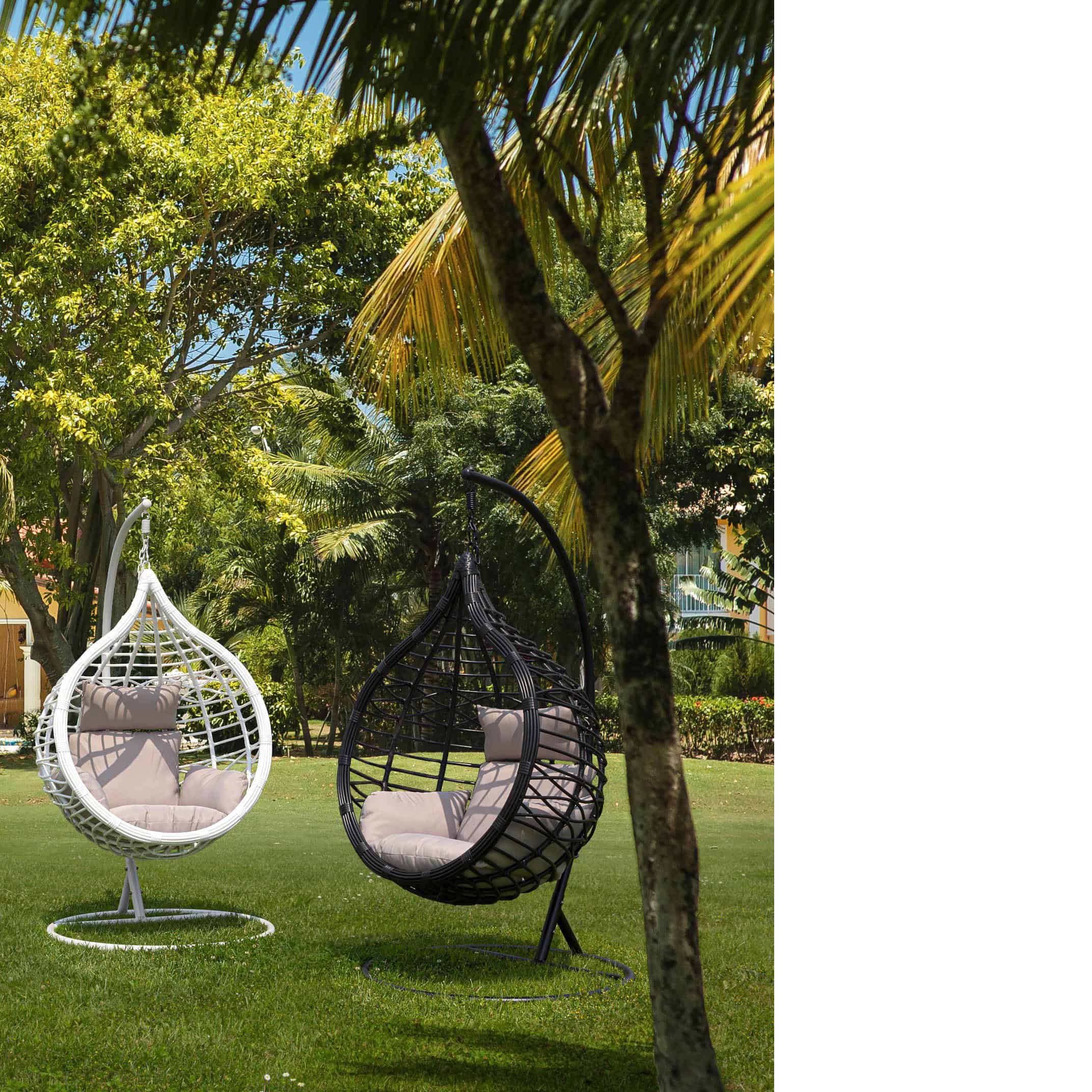 Luxurious villa in Dominican Republic, own swimming pool. Caribbean resort with beautiful garden. Classical spanish house among flowers