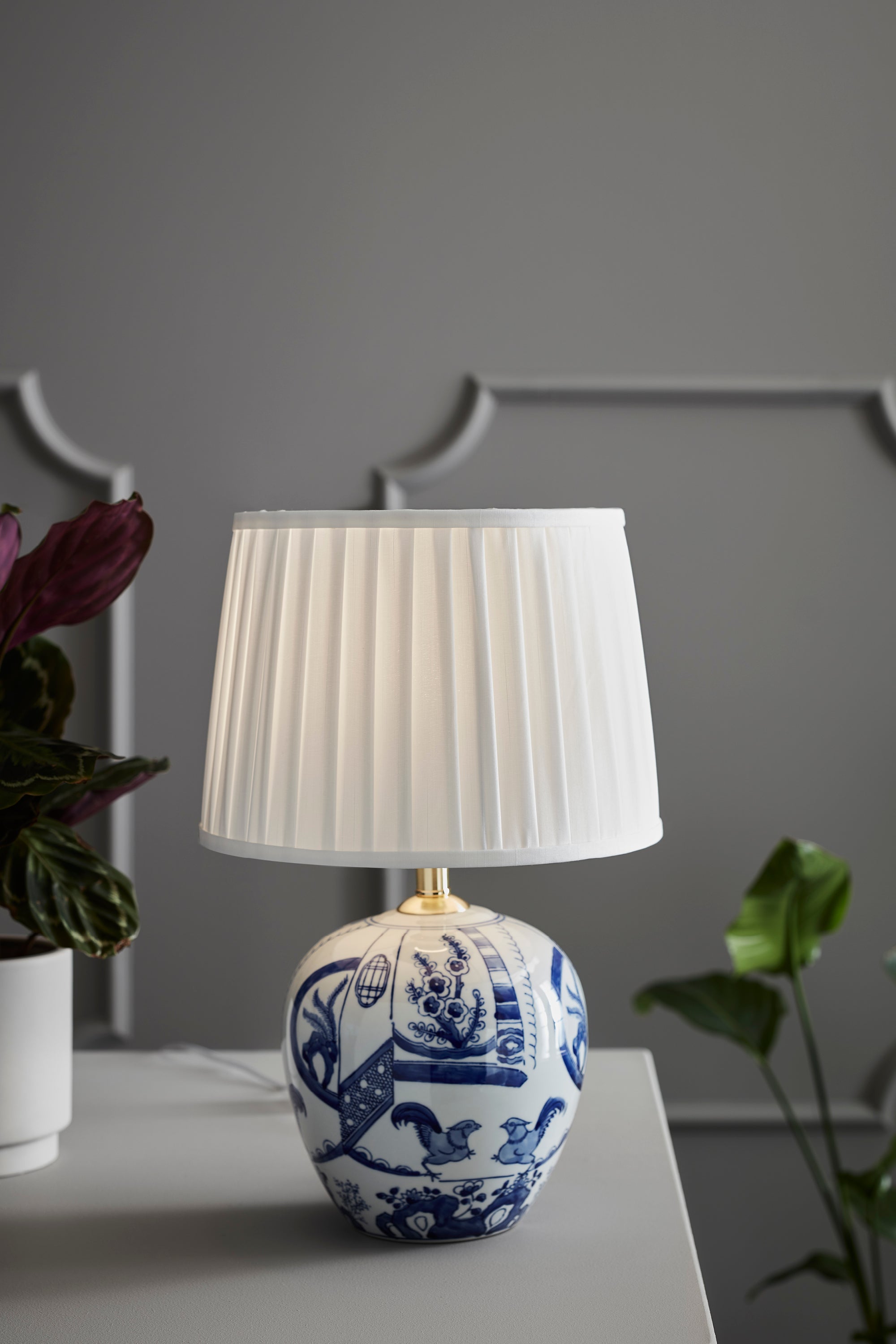 GÖTEBORG Lampada da tavolo 1 L 48 cm Blu/Bianco