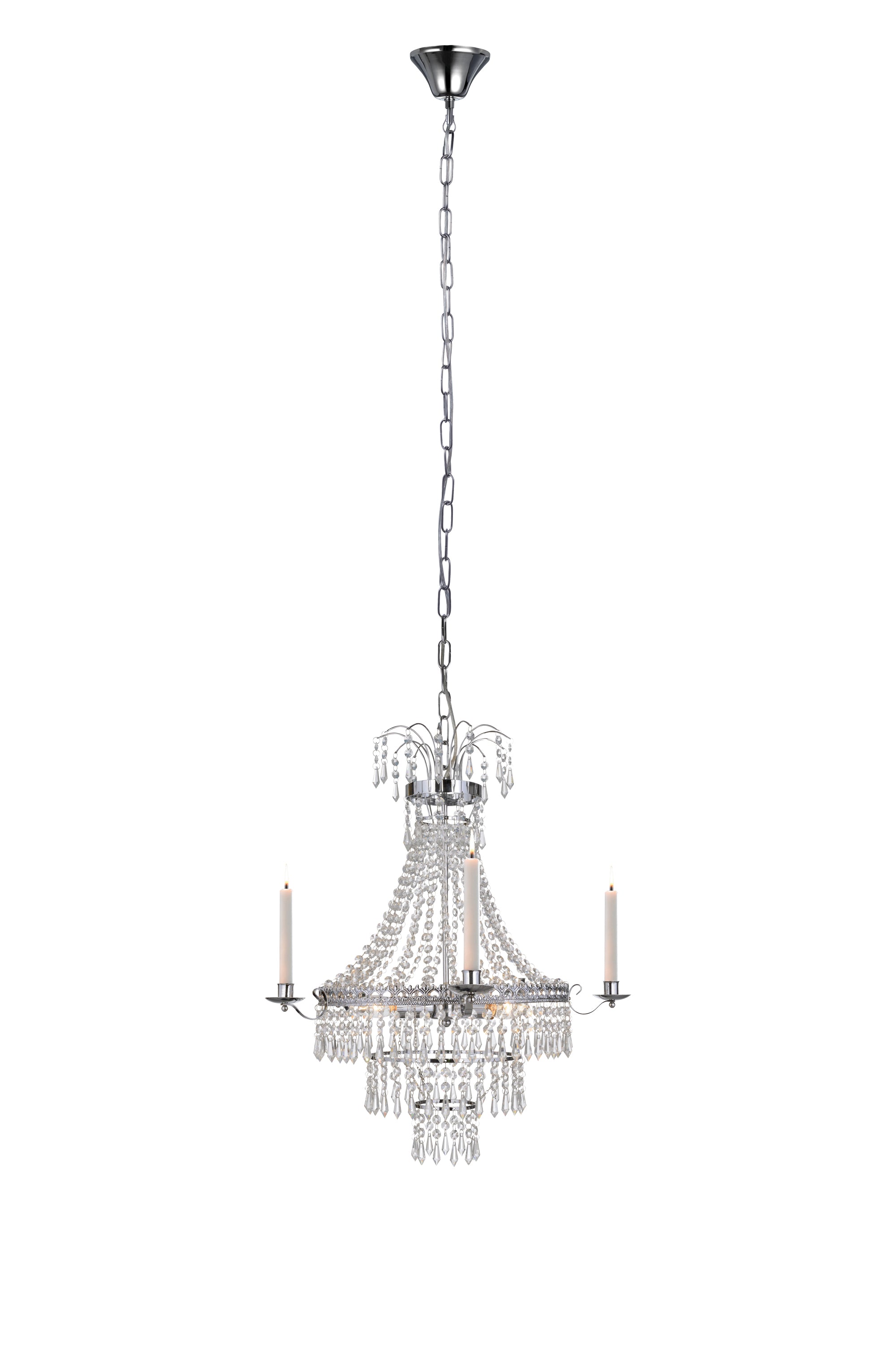 MARIELUND  Lampadario in cristallo 3L Cromo/MC