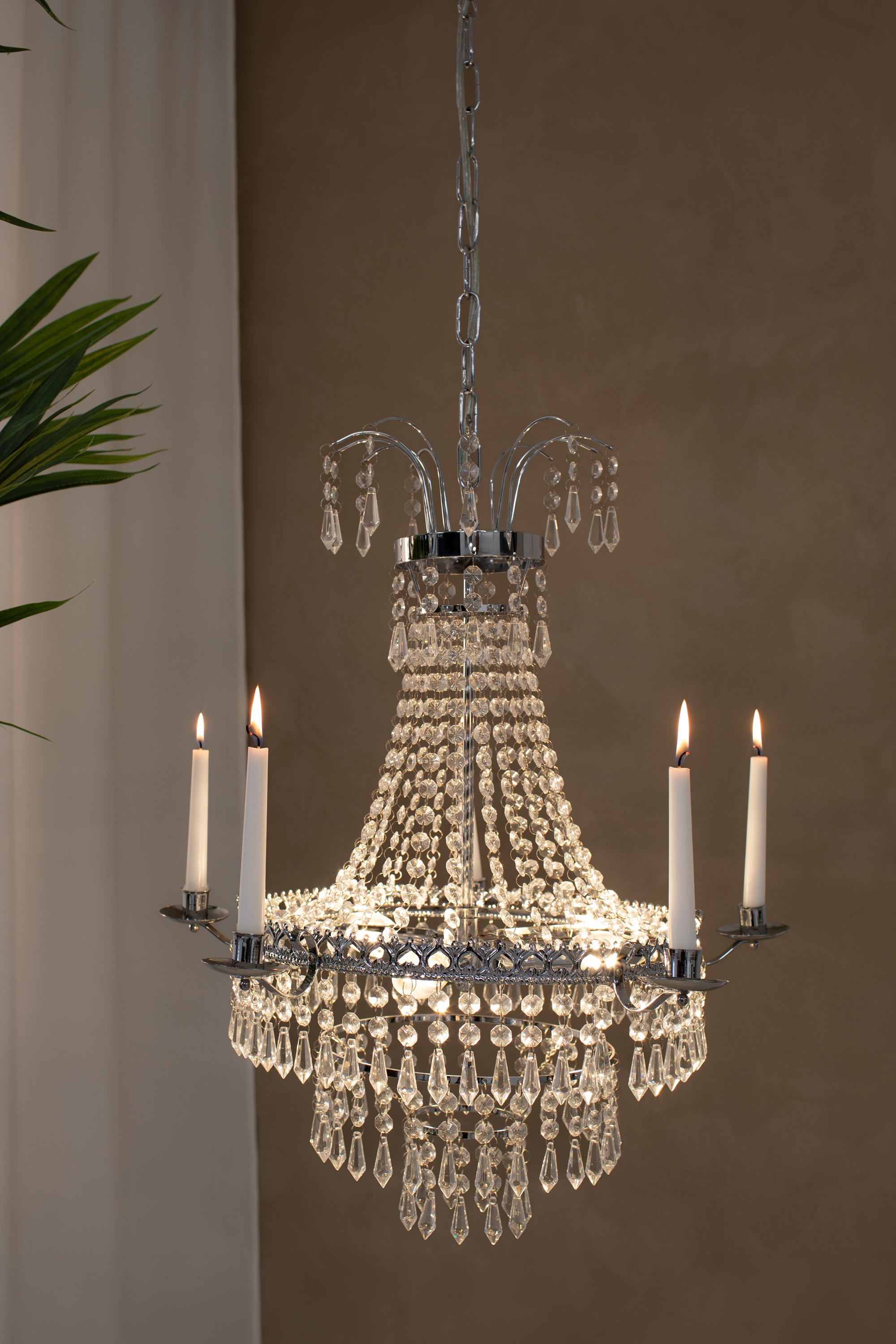 MARIELUND  Lampadario in cristallo 3L Cromo/MC