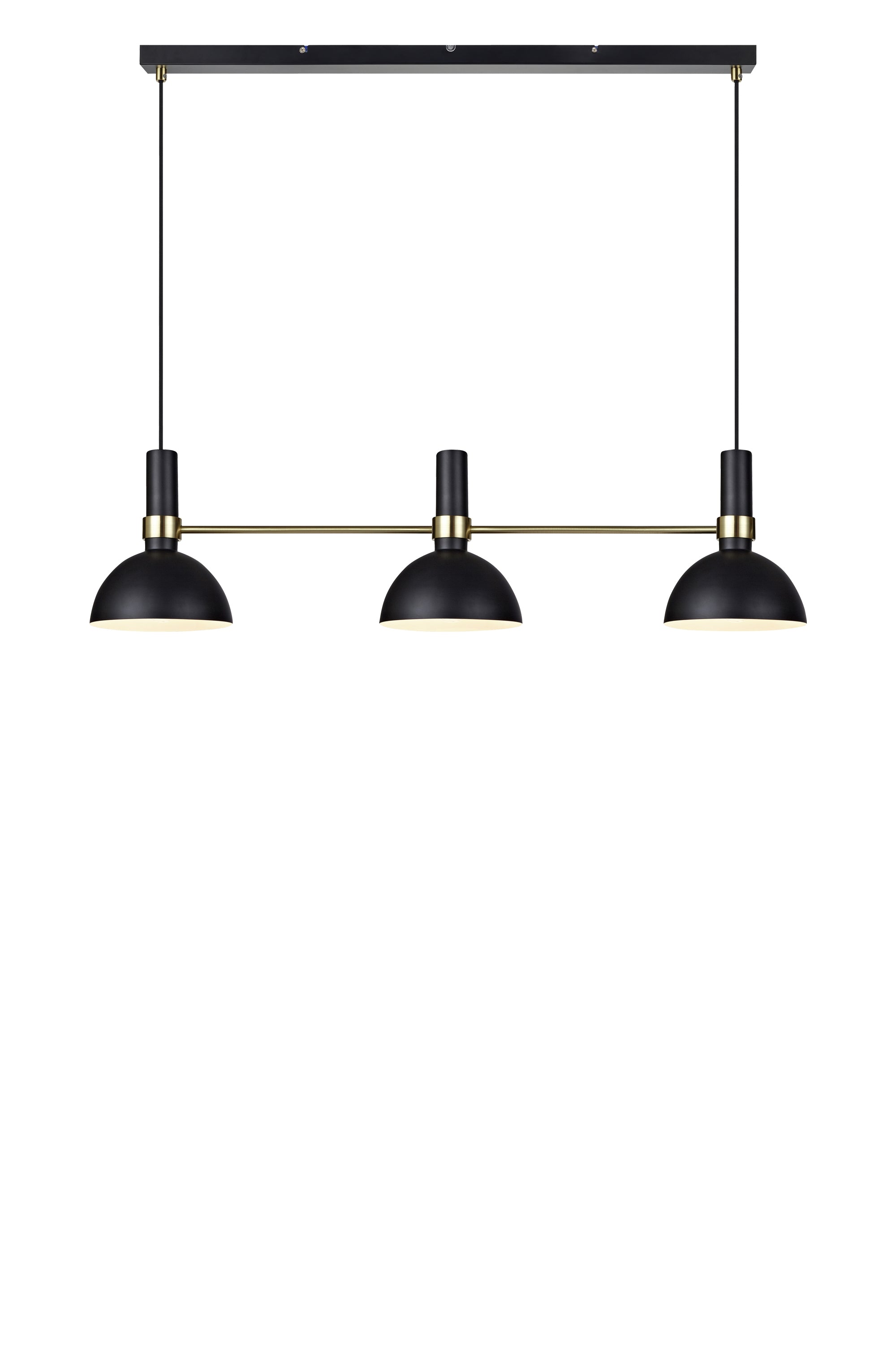 Lampadario LARRY 3L Nero/Ottone spazzolato