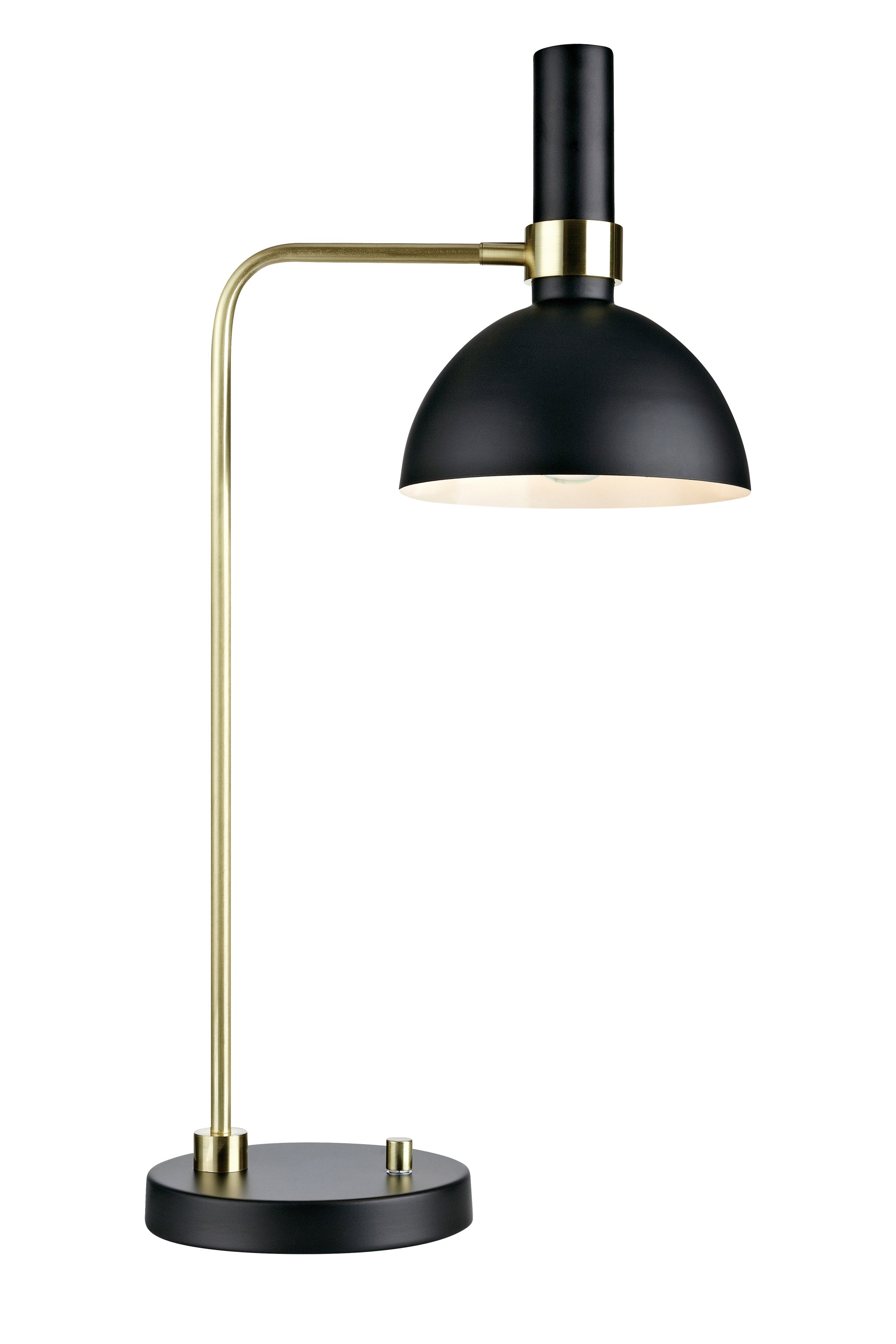 LARRY Lampada da tavolo 1L Nero/Ottone spazzolato