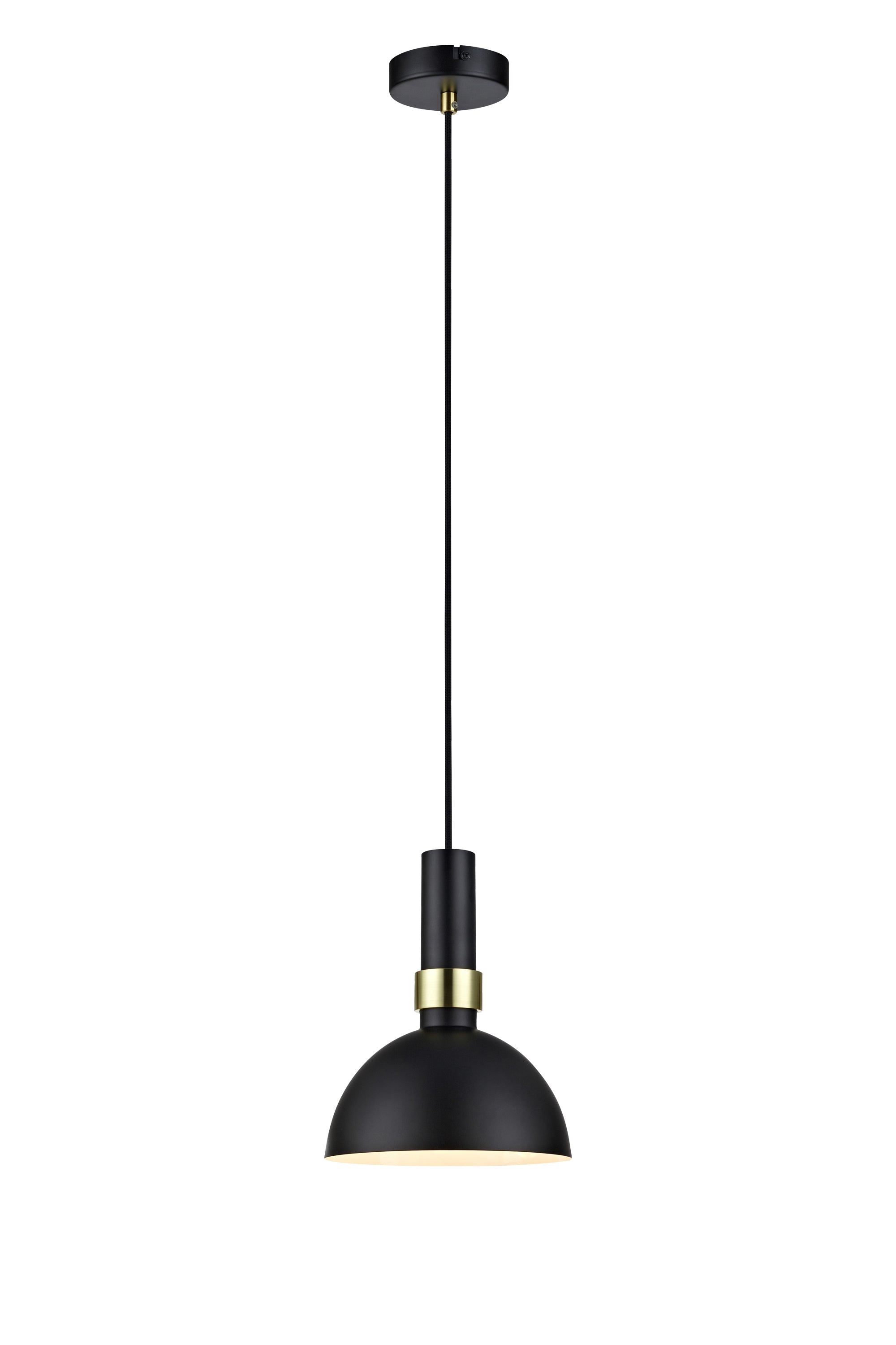 Lampadario LARRY 1L Nero/Ottone spazzolato