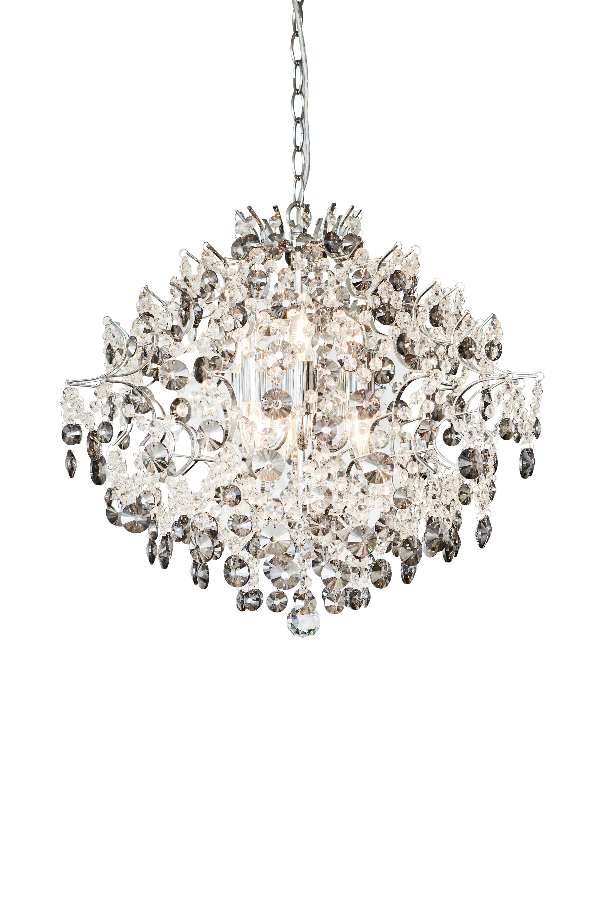 Lampadario HIDDEN GEM 6L Cromo/Trasparente/Fumé