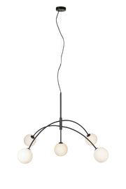 Lampadario HEAVEN 5L Nero/Opale