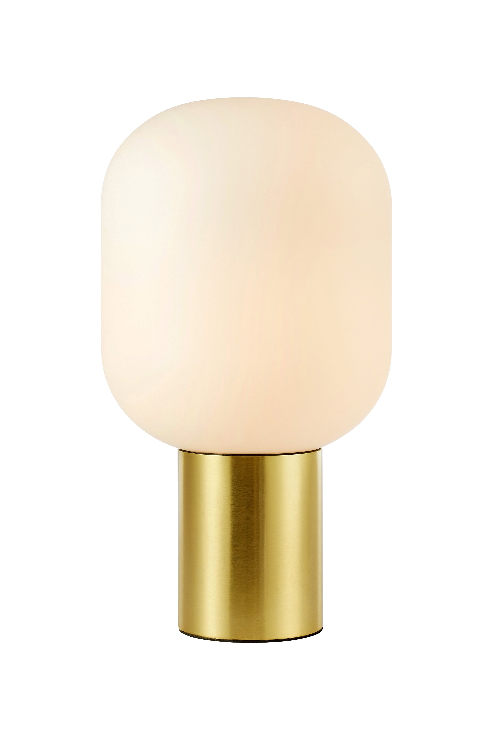 Lampada da tavolo BROOKLYN 1 L 44 cm Ottone spazzolato/Bianco