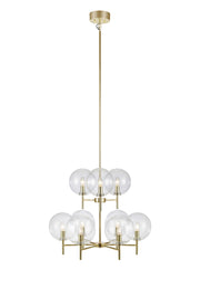 Pendente CROWN 9L Ottone/Trasparente