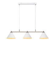KLINT Lampadario 3L Bianco/Acciaio