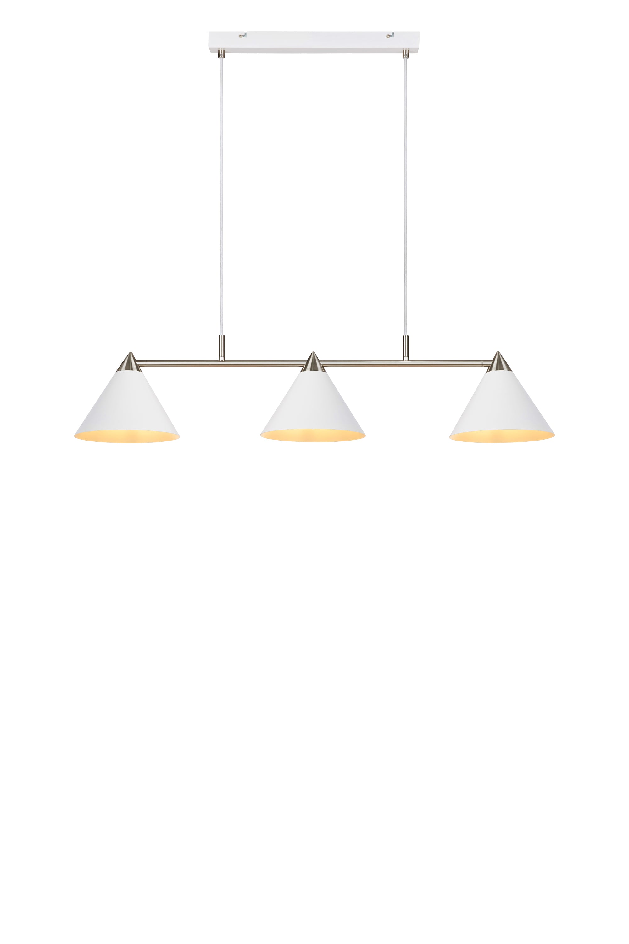 KLINT Lampadario 3L Bianco/Acciaio