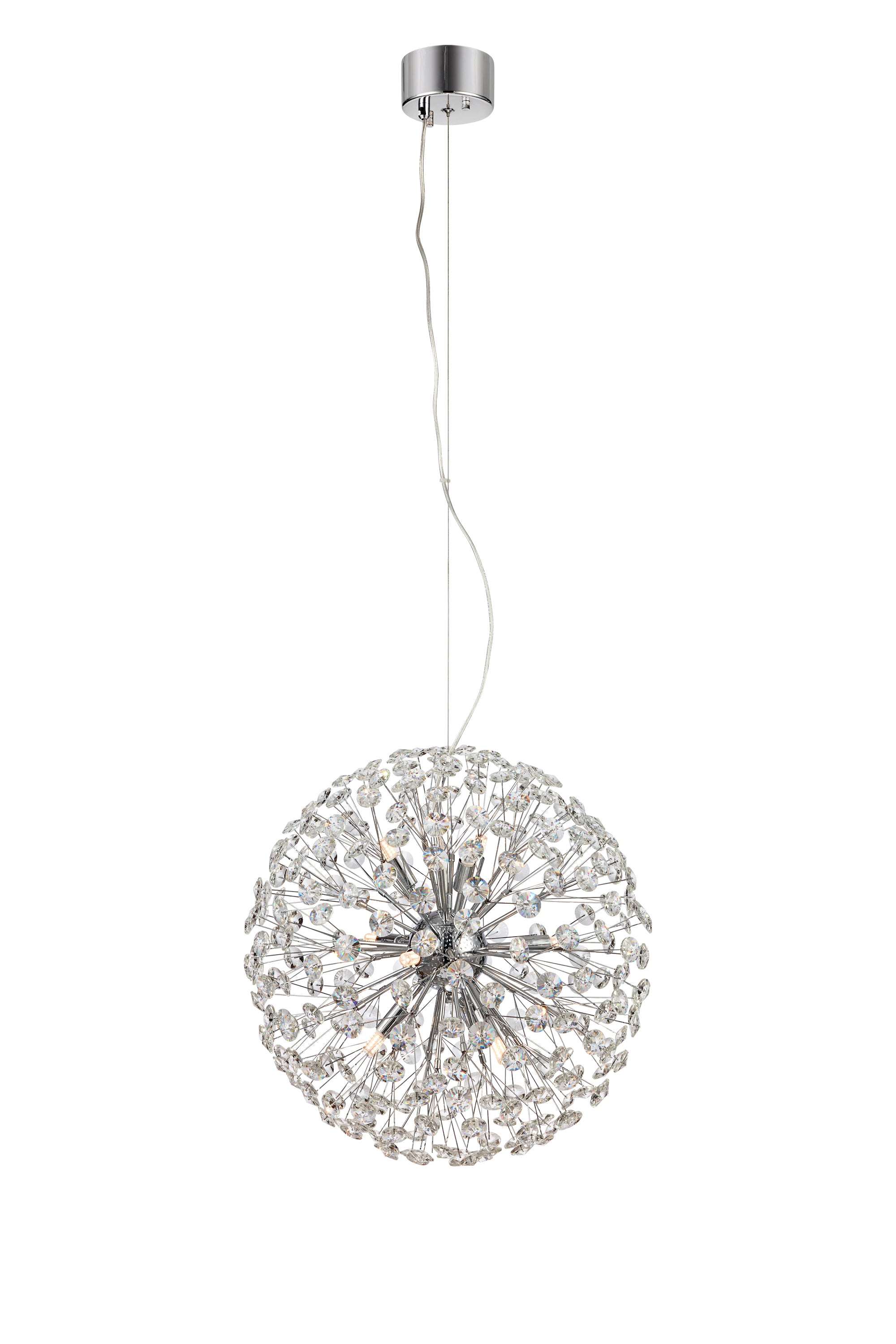 BOLID Lampada a sospensione 9L Cromo/Trasparente