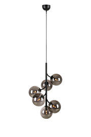 CALLISTO Lampadario 6L Nero/Fumo