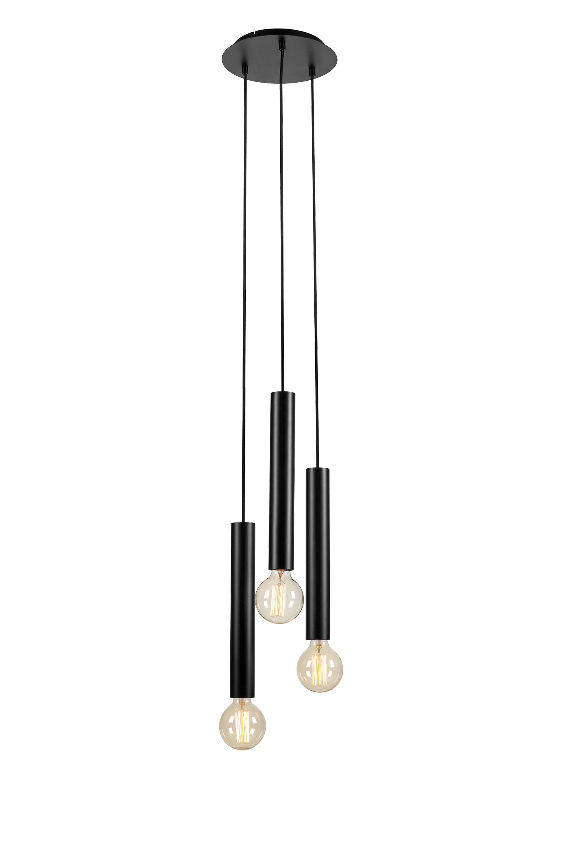 SENCILLO Lampadario Rotondo 3L Nero