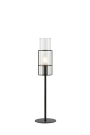 Lampada da tavolo TUBO 1 L 50 cm Nero/Trasparente