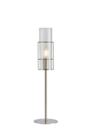 Lampada da tavolo TUBO 1L 50cm Nichel satinato/Trasparente