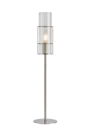 Lampada da tavolo TUBO 1 L 65 cm Nichel satinato/Trasparente