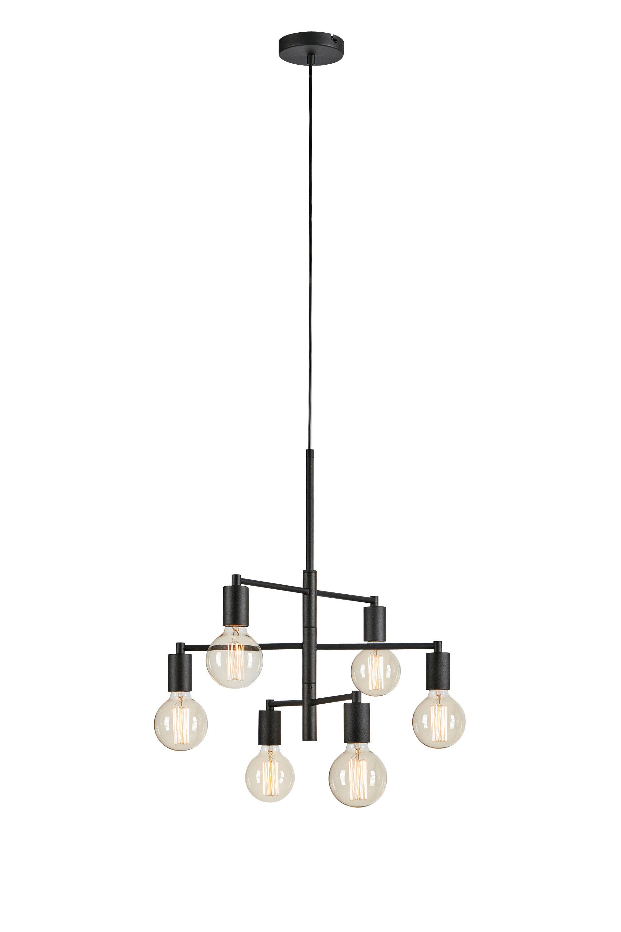 Lampadario CIELO 6L Nero Sabbiato