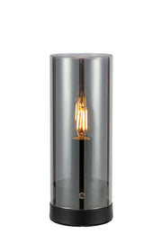Lampada da tavolo POST 1L 9cm Nero/Placcato Fumo