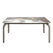 Tavolo da pranzo rettangolare marmo porcellanato e frassino di quercia