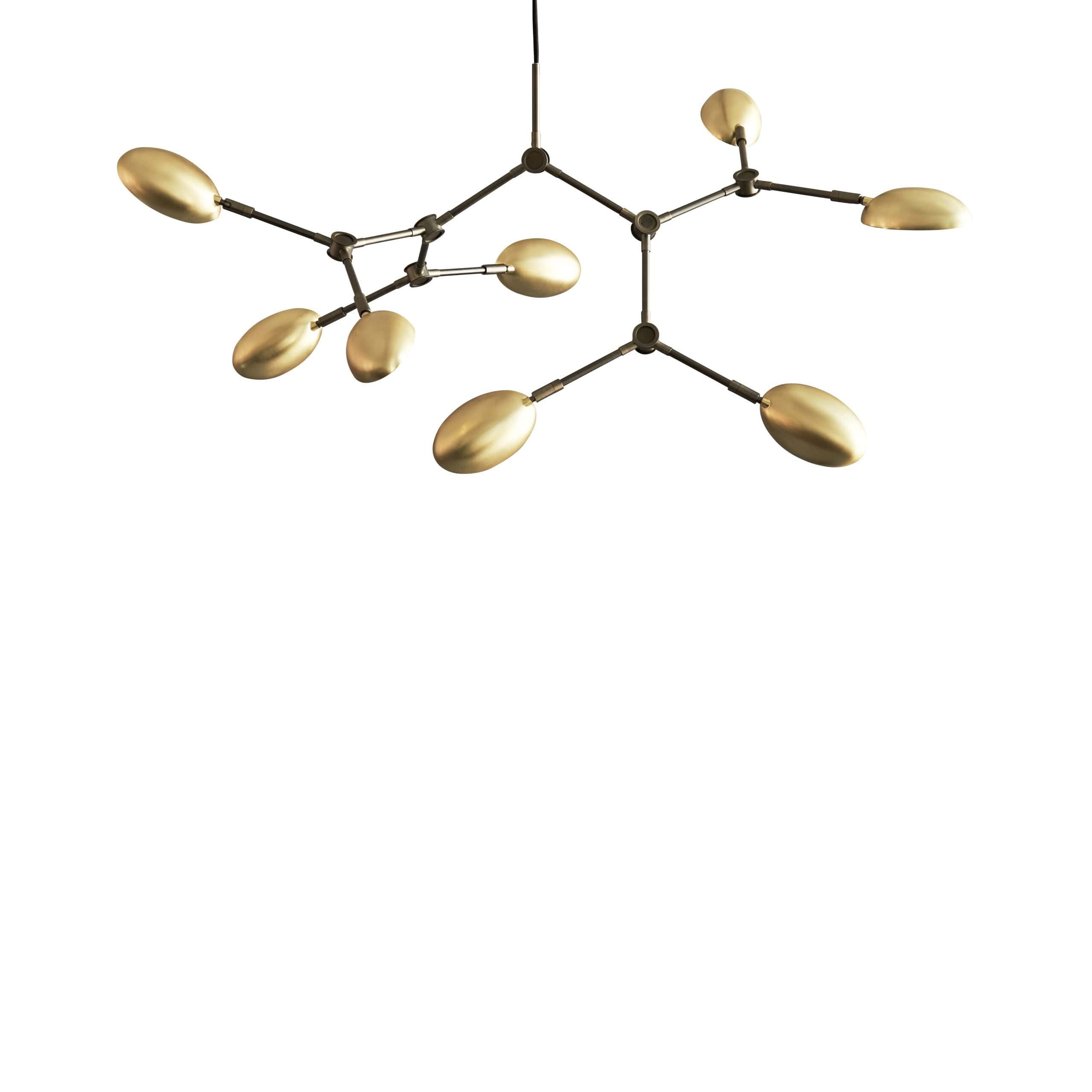 203040 - Drop Chandelier, Mini - Brass - White Packshot
