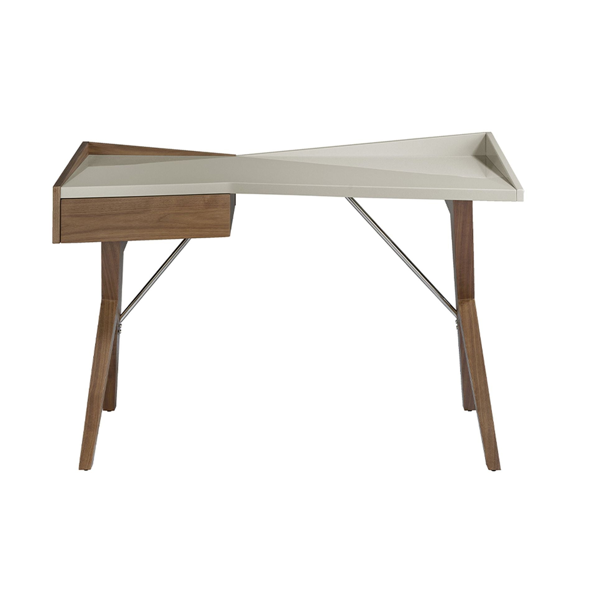 Scrivania in noce con piano in legno grigio