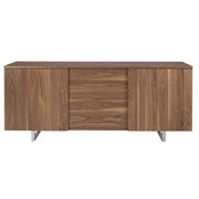 Credenza noce e acciaio cromato