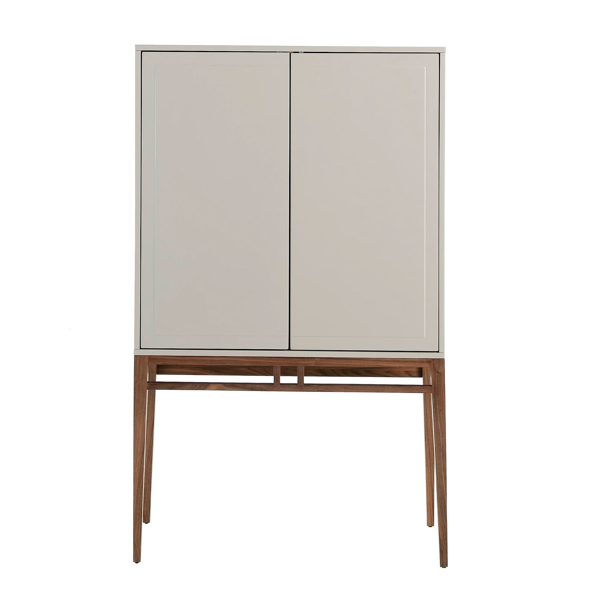 Credenza alta beige e noce