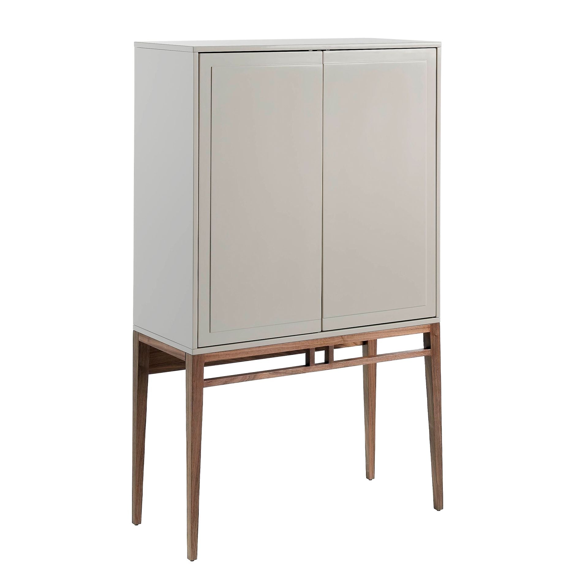 Credenza alta beige e noce