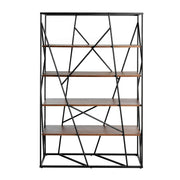 Scaffali in noce e acciaio nero