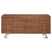 Credenza in noce e acciaio cromato