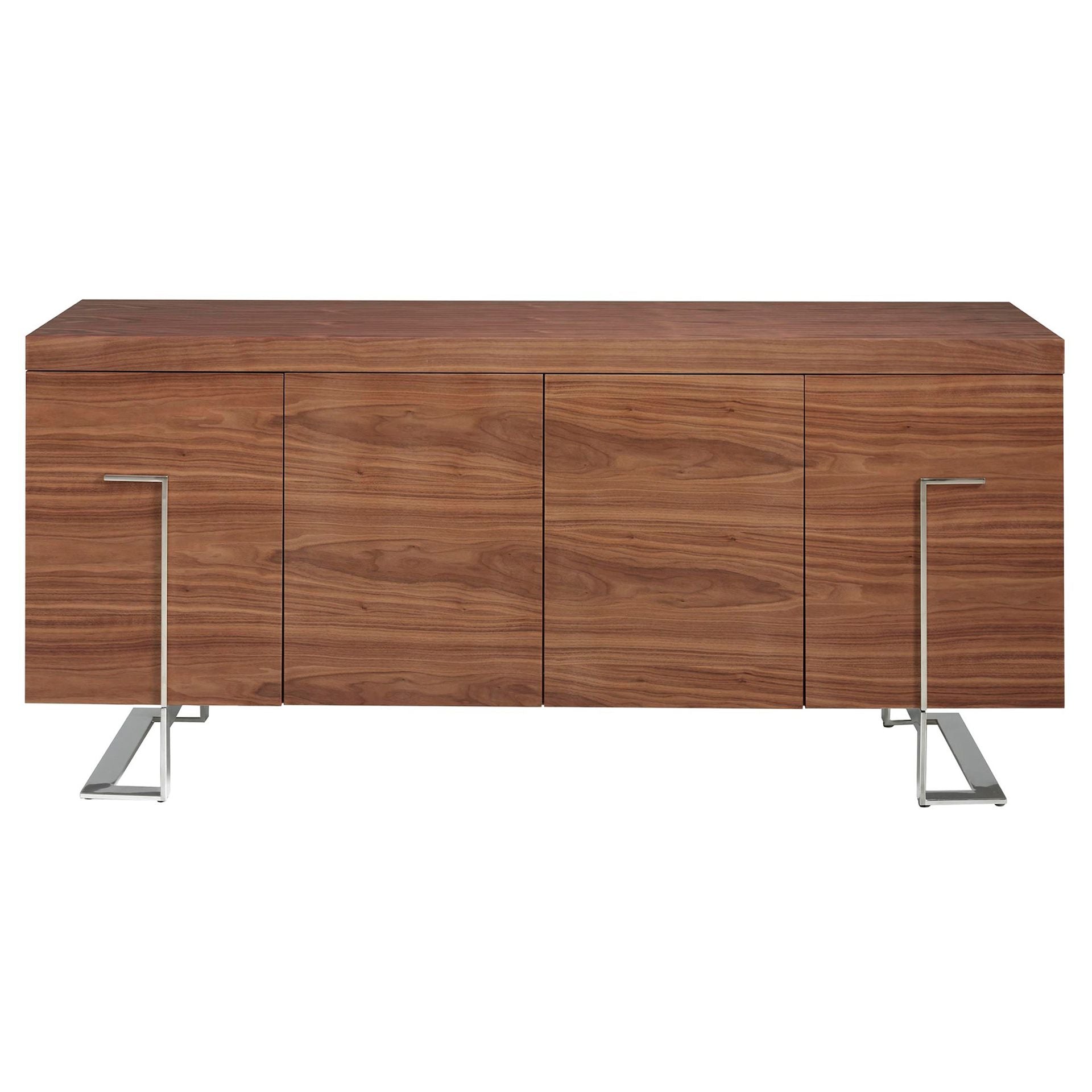 Credenza in noce e acciaio cromato