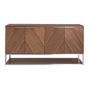 Credenza in noce e acciaio cromato