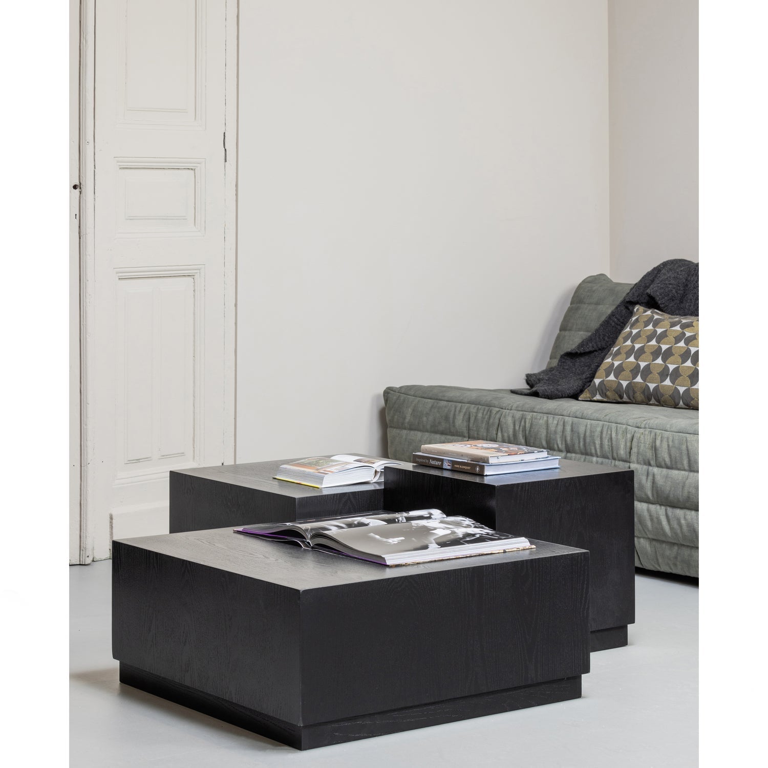 Set di 3 - tavolino pim in legno nero