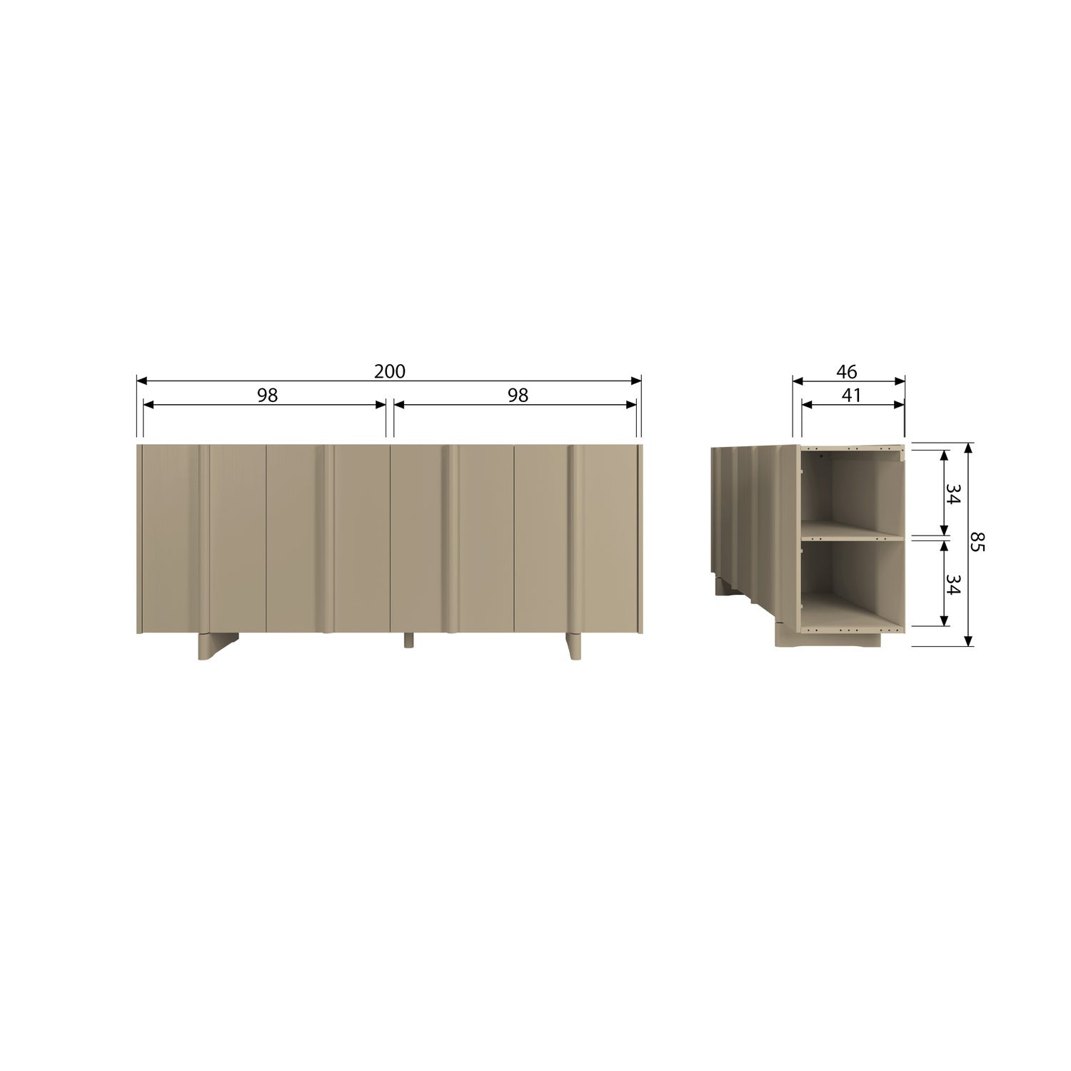 Basu credenza pino fango