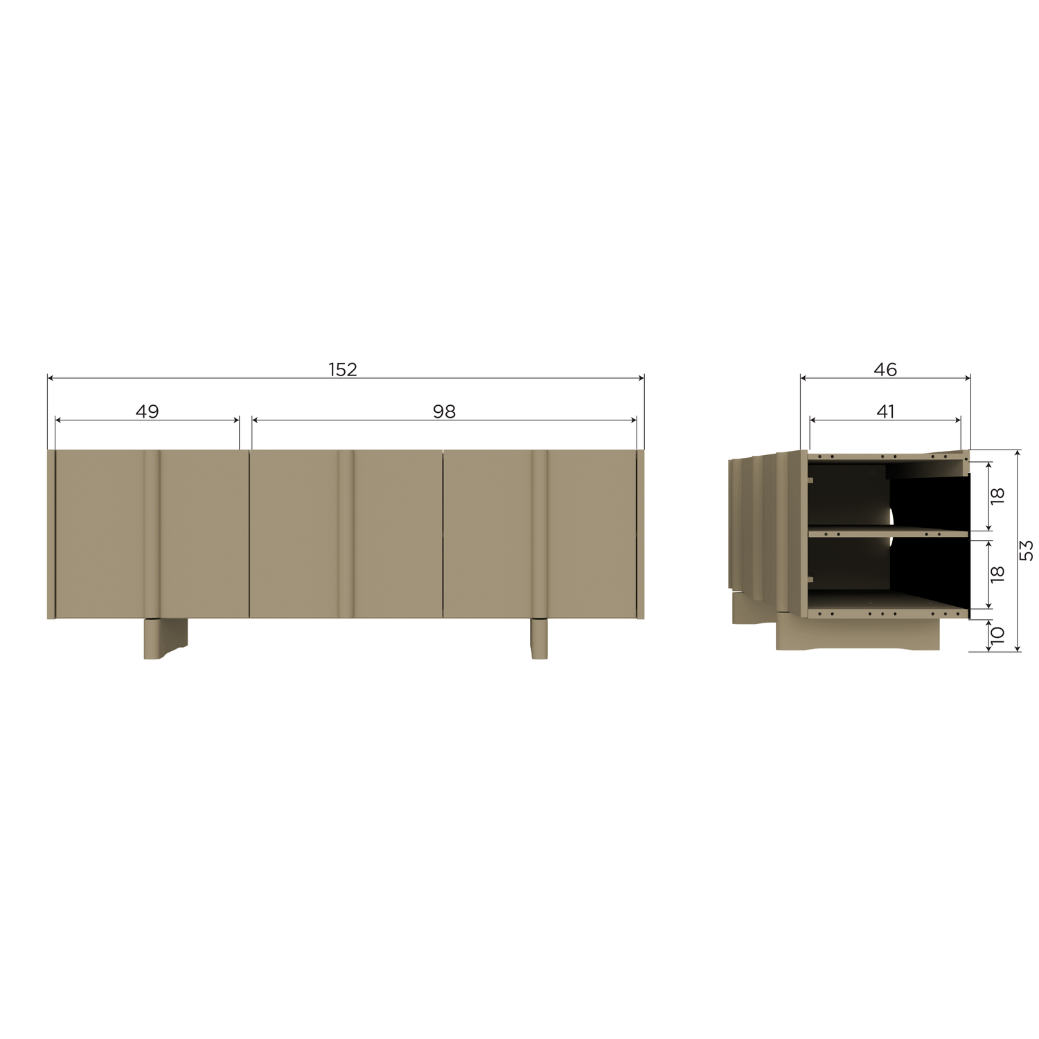 Mobile tv basu 152cm pino muschio