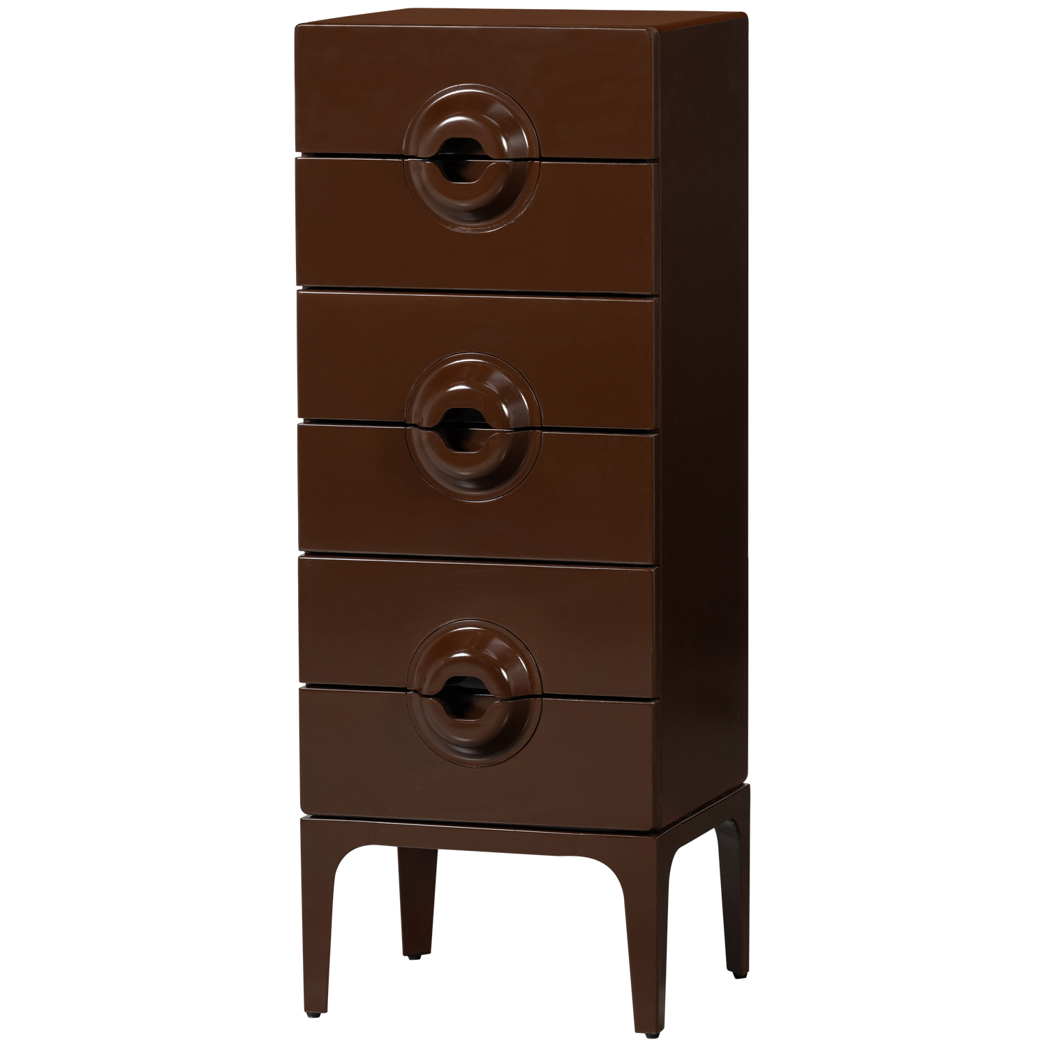 Merge mobile 6 cassetti legno marrone/rosso
