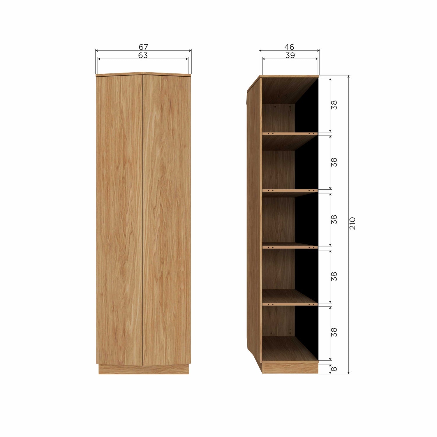 Zuma mobile alto 67cm rovere trasparente