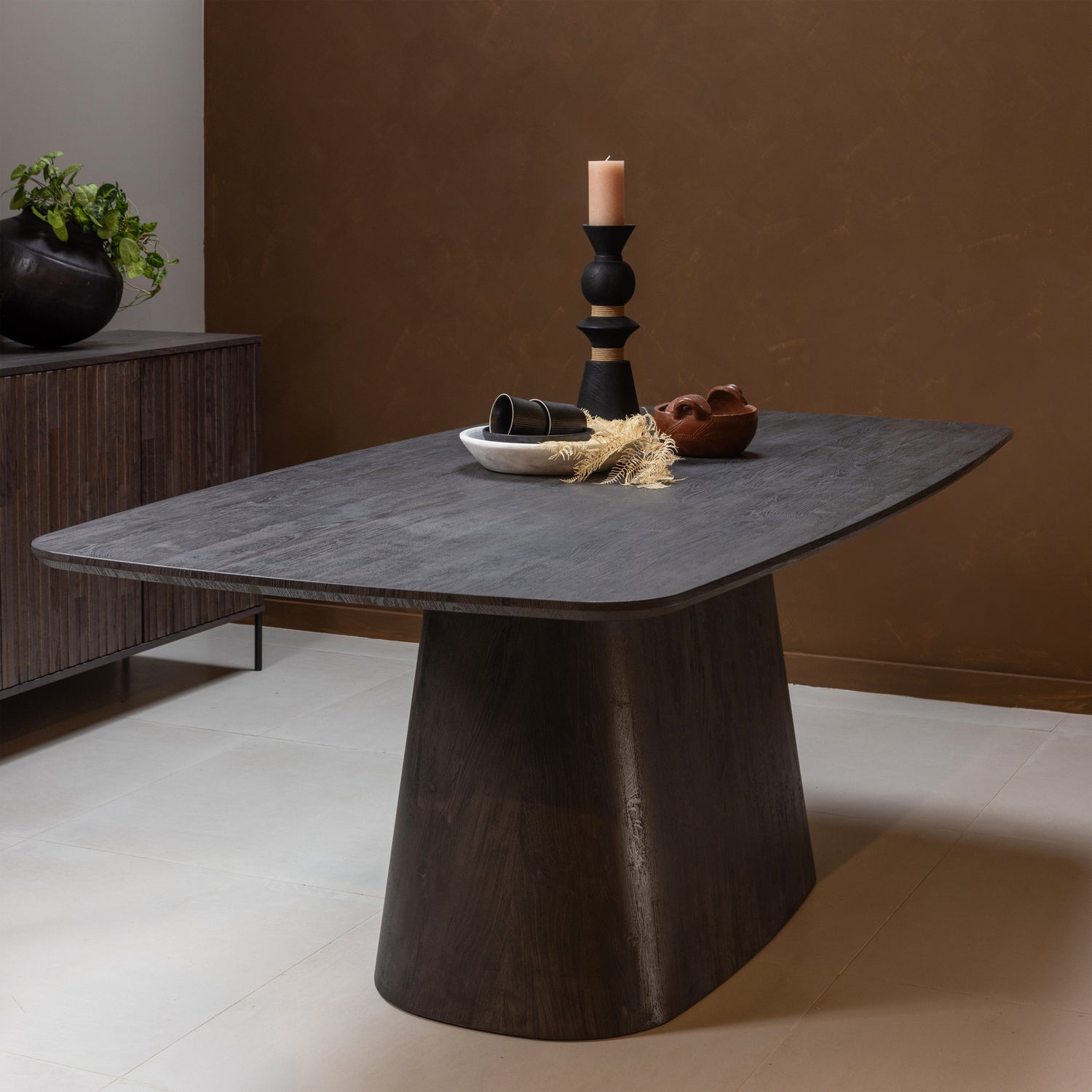 Tavolo da pranzo leah mdf marrone scuro 200x105cm