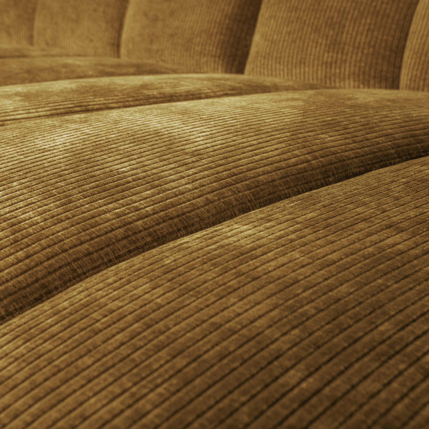 Divano chaise longue mojo destra tessuto a coste giallo miele