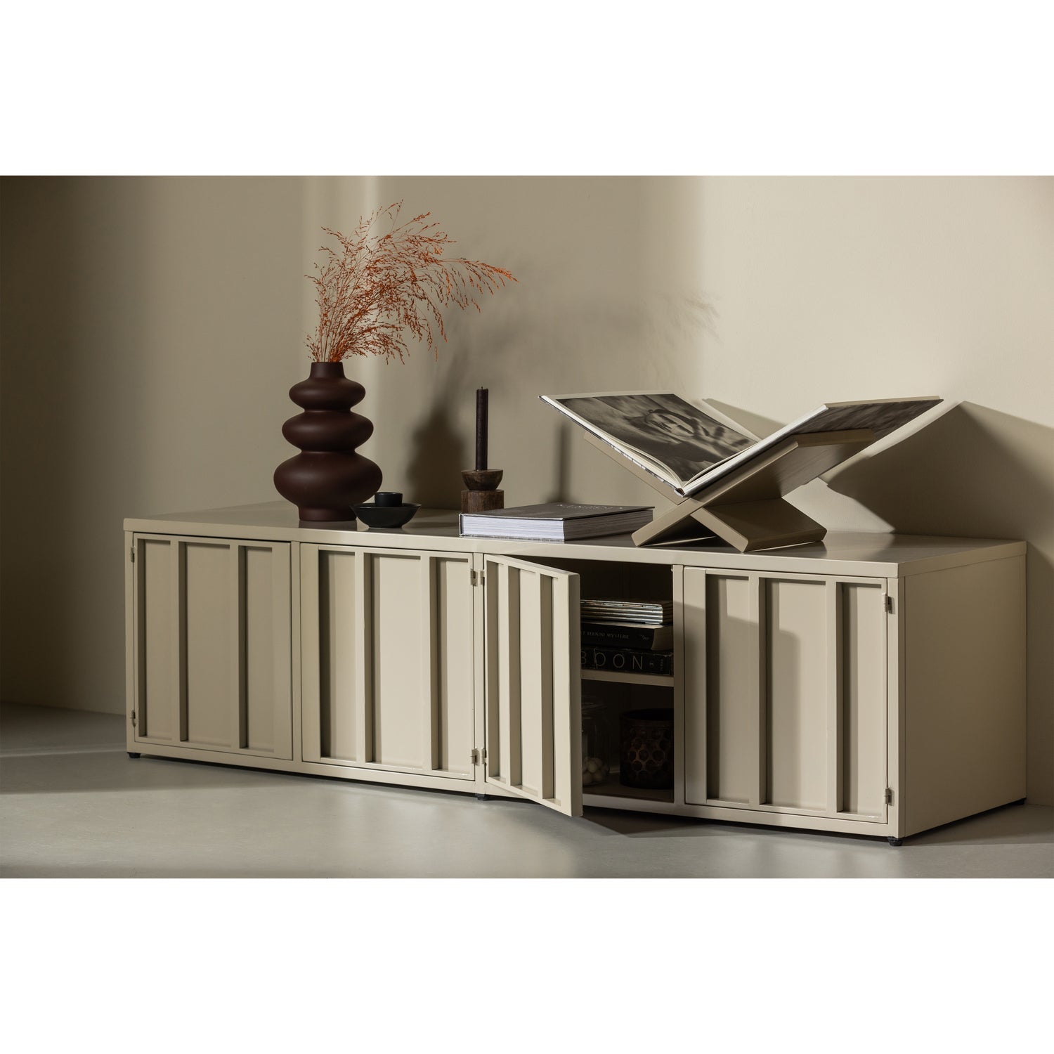 Porta tv level metallo sabbia 44x160cm