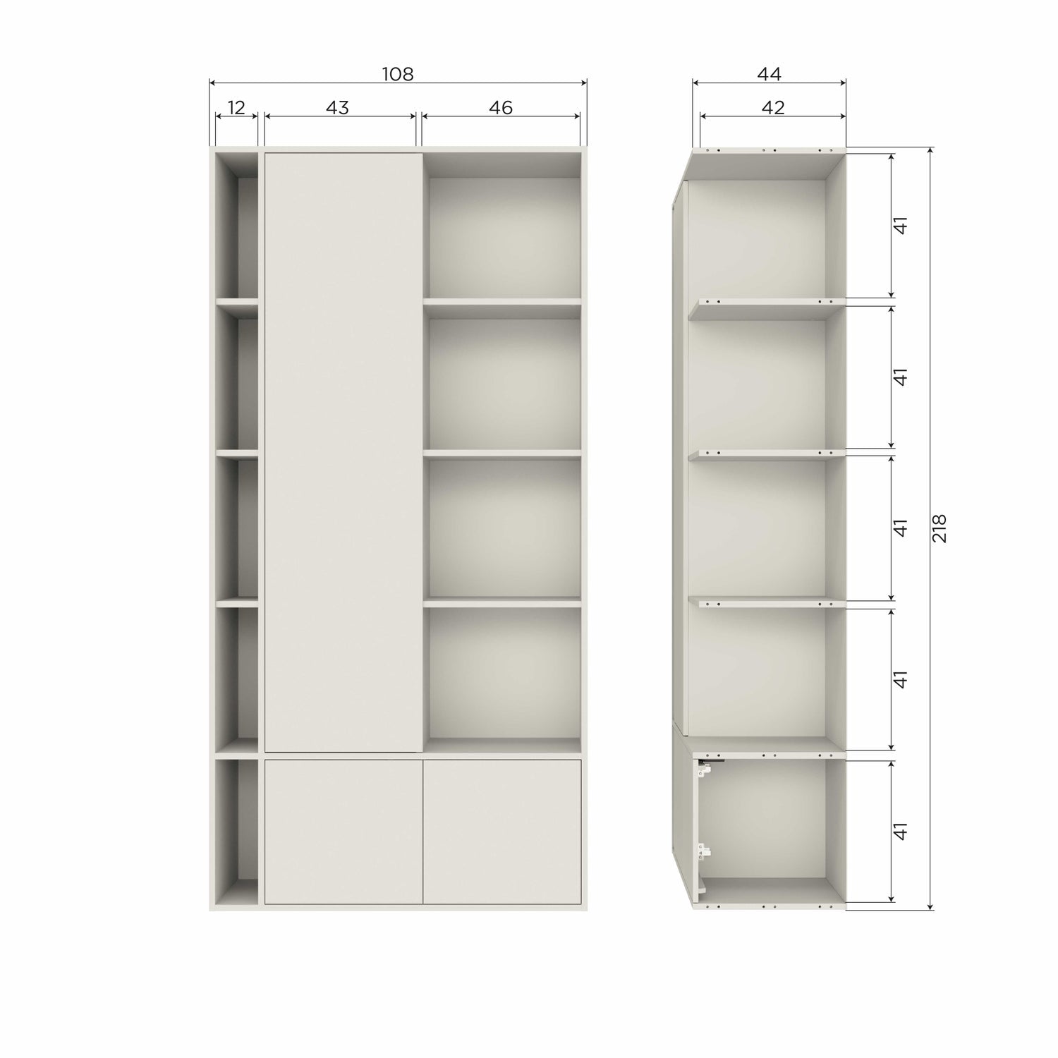 Armadio portaoggetti settle down 108cm polvere di pino