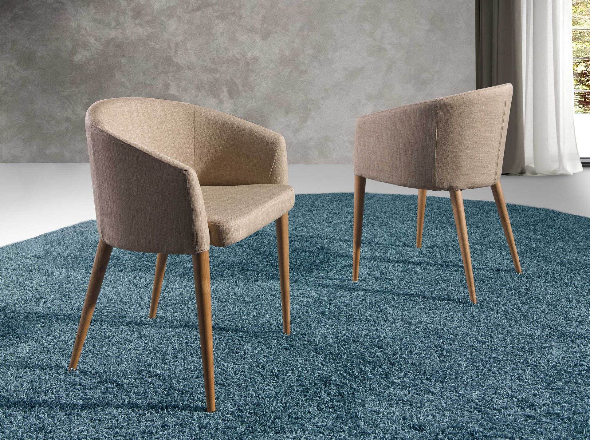 Sedia in tessuto beige