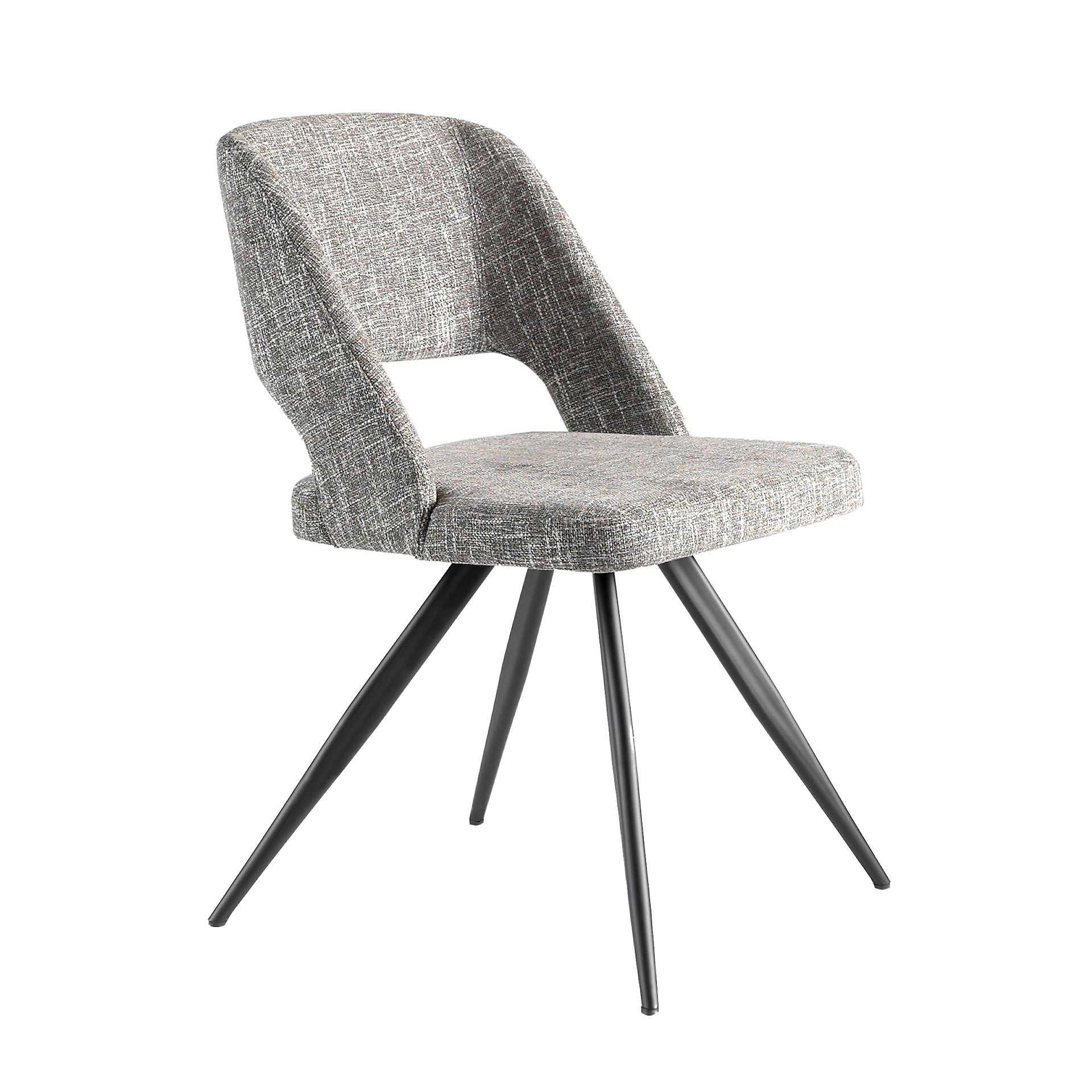 Sedia girevole in tessuto grigio