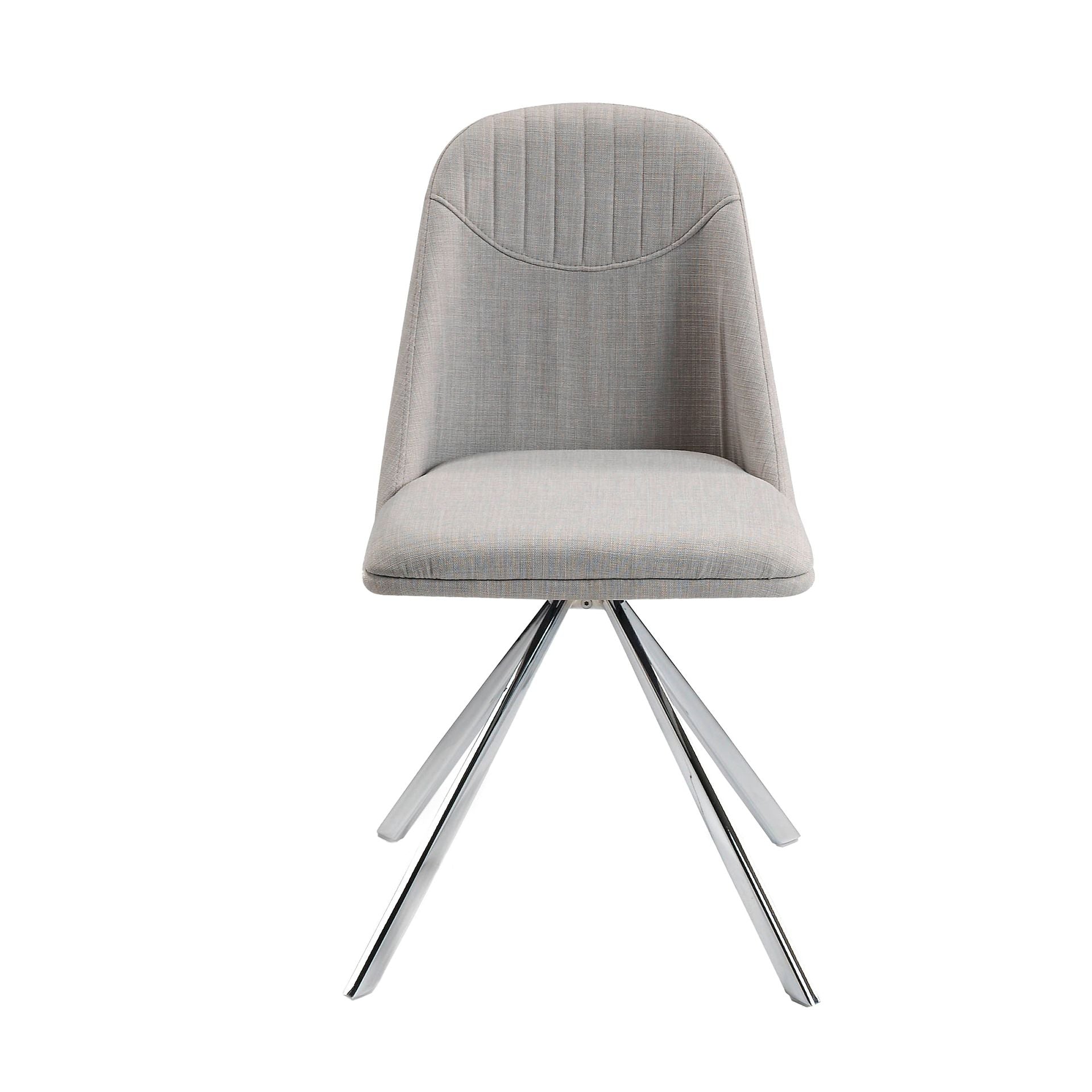 Sedia girevole in tessuto grigio