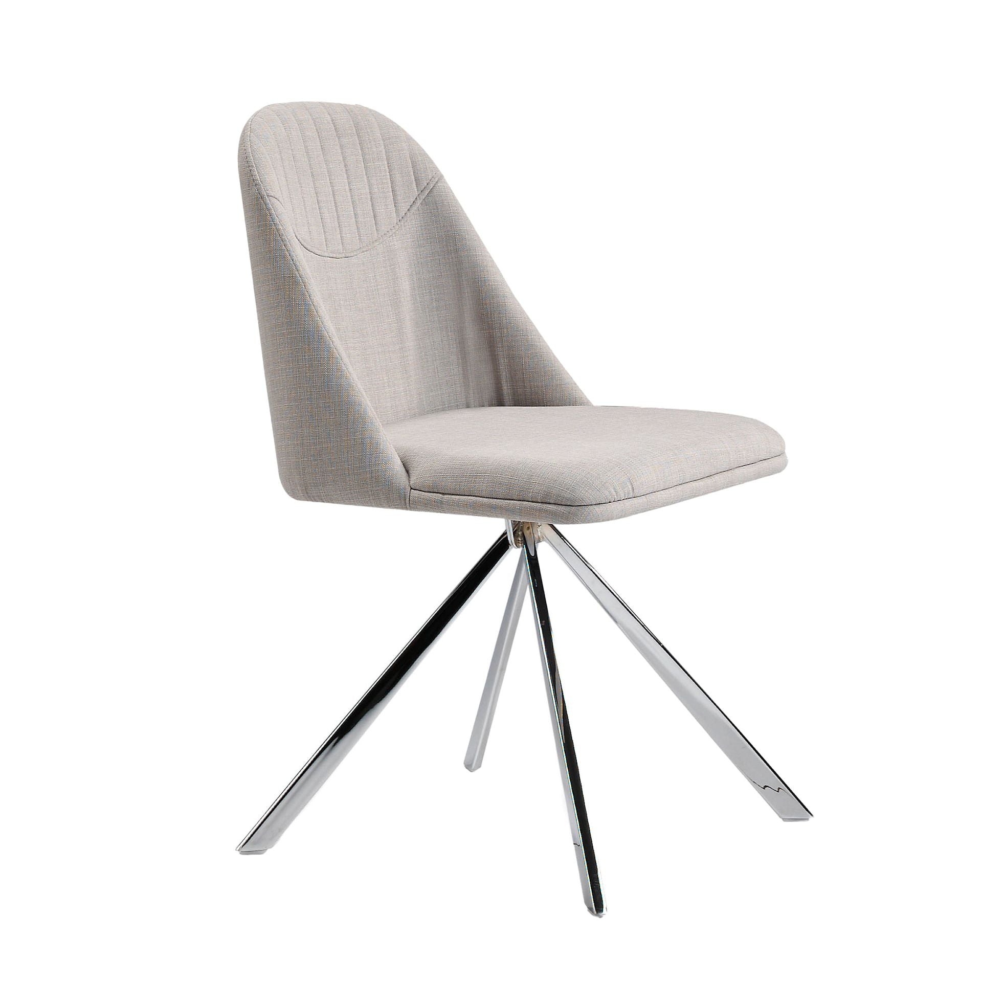 Sedia girevole in tessuto grigio