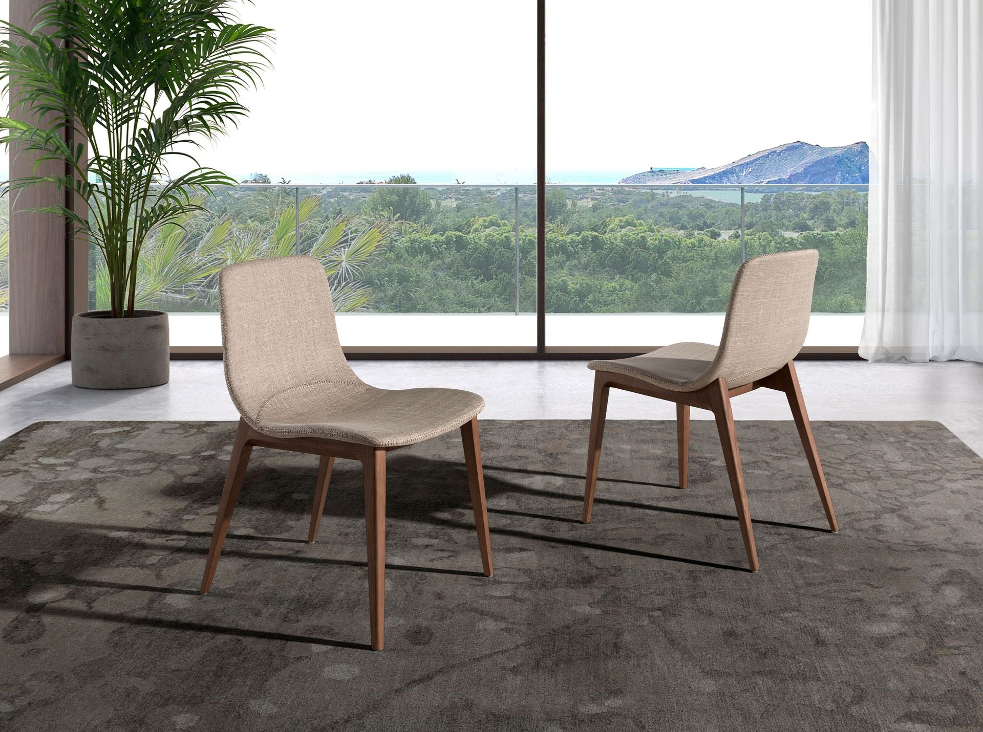 Sedia in tessuto beige