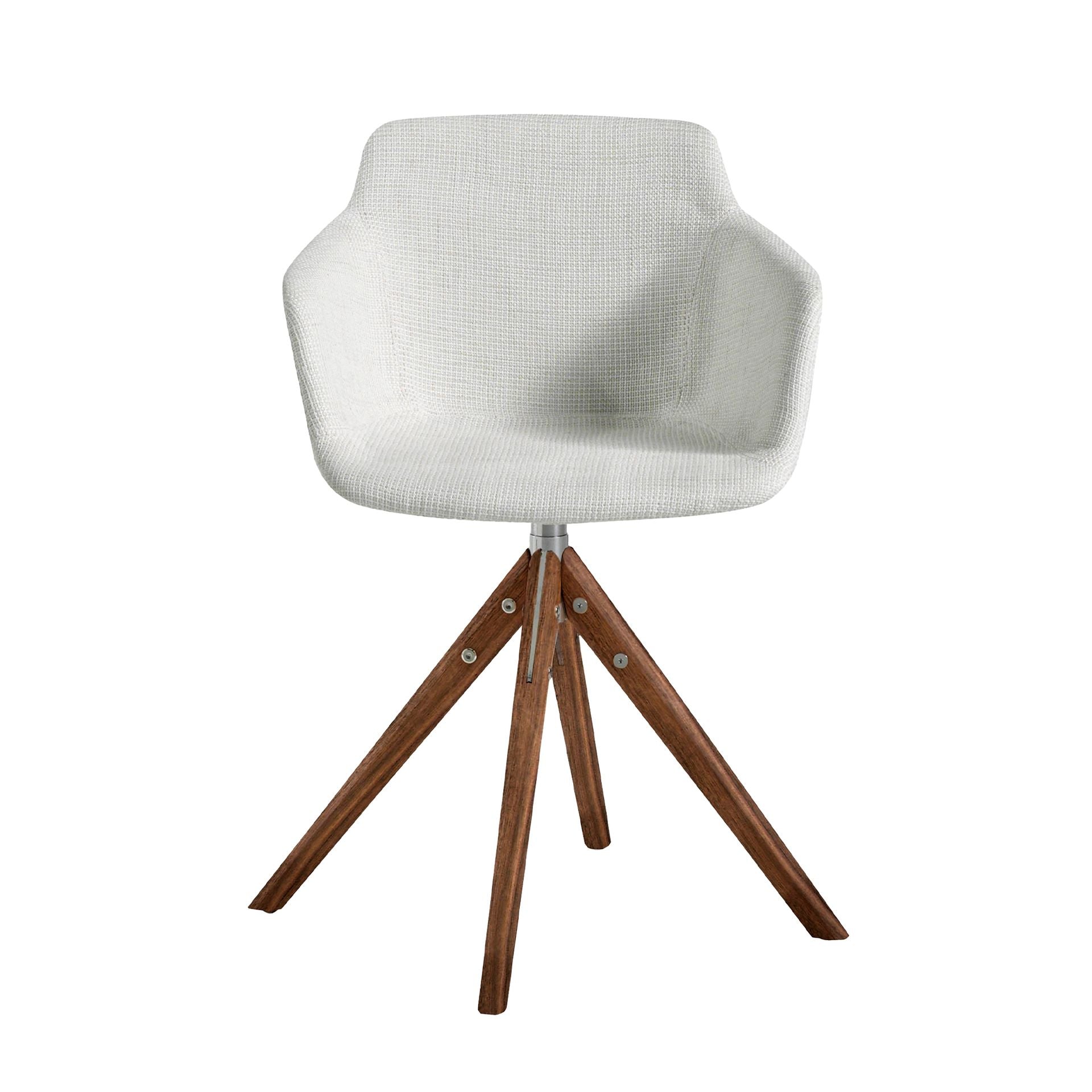 Sedia girevole in tessuto beige