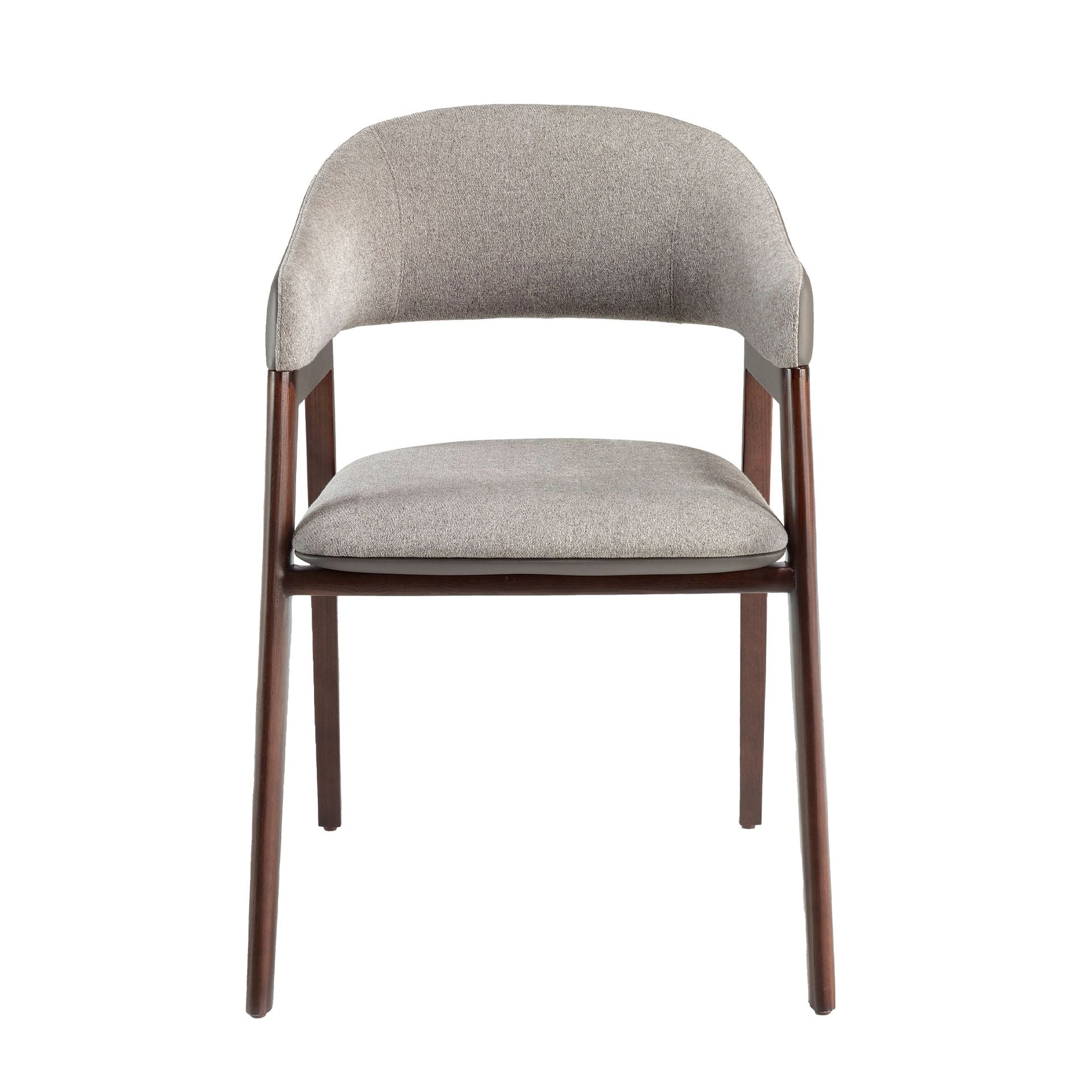Sedia in tessuto grigio ed ecopelle visone scuro