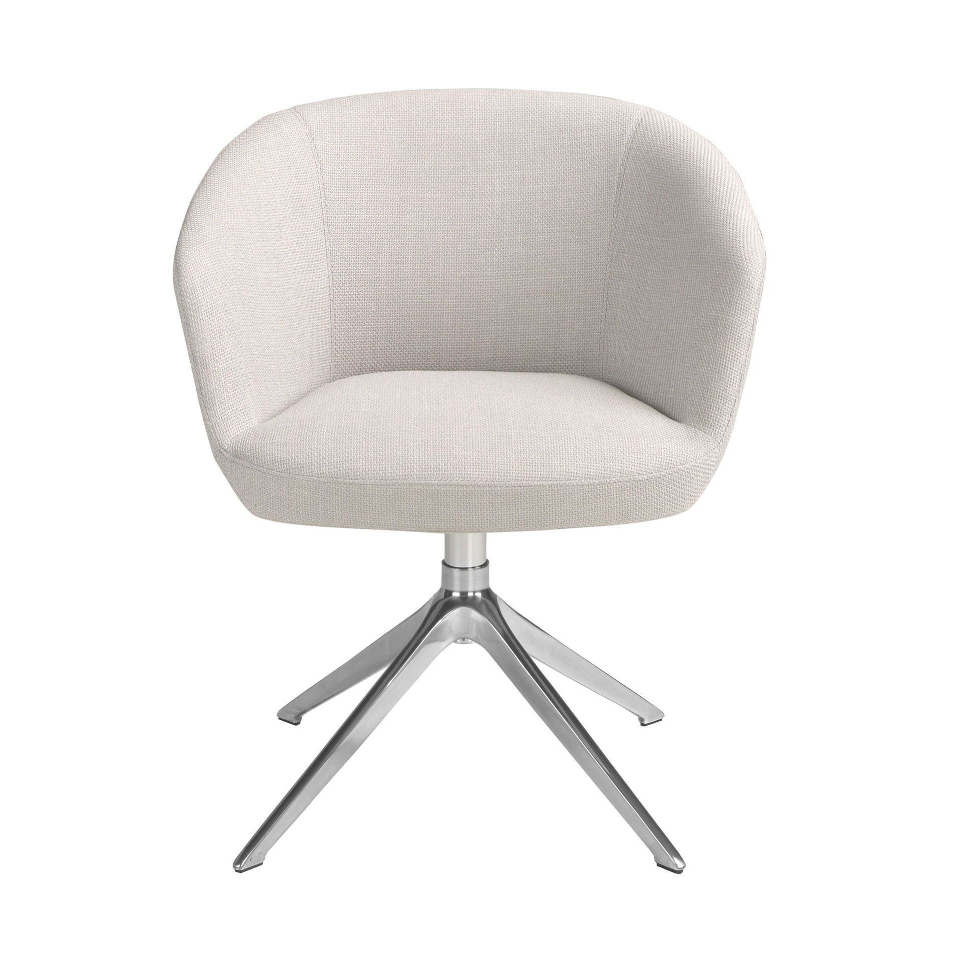 Sedia girevole in tessuto grigio chiaro
