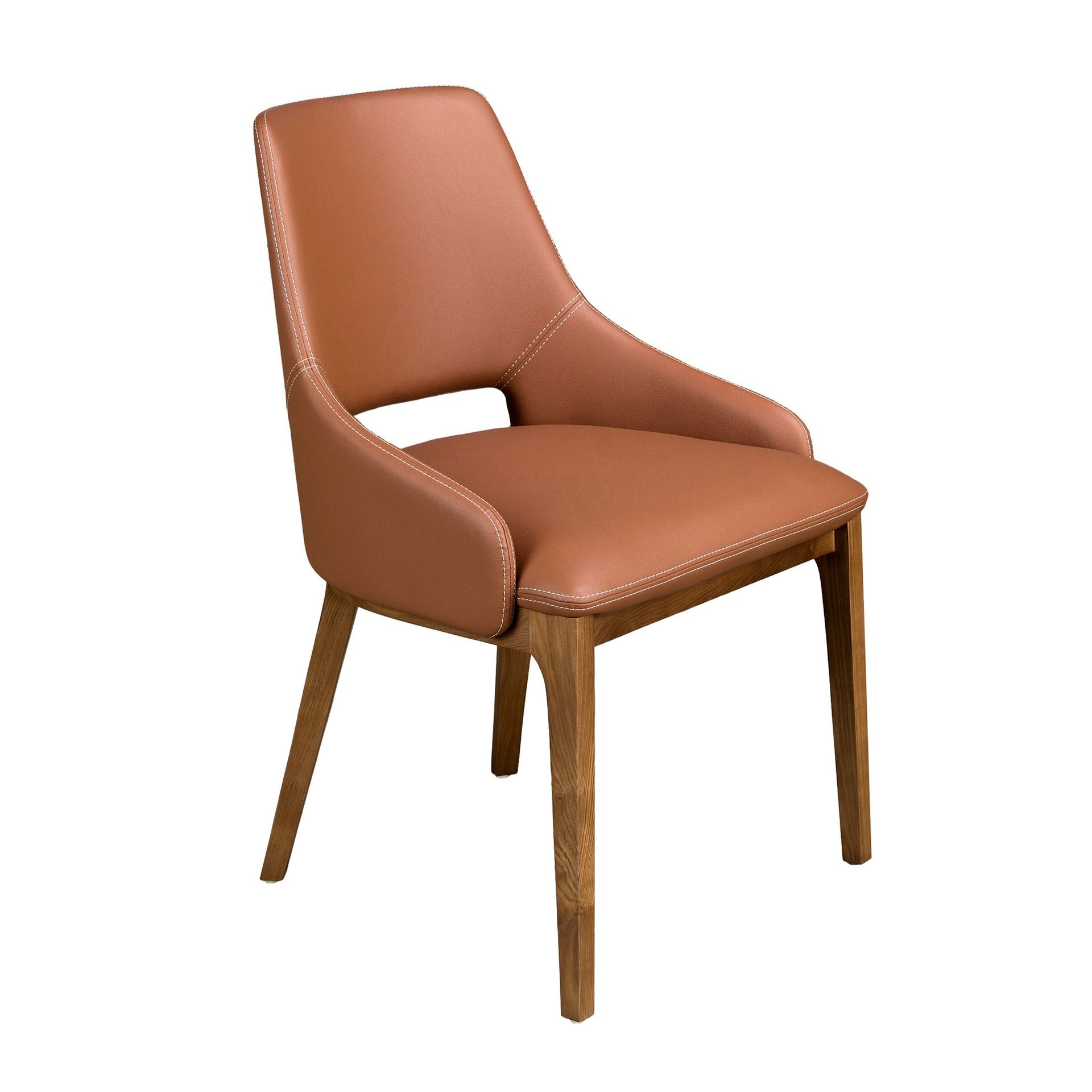 Sedia in ecopelle marrone