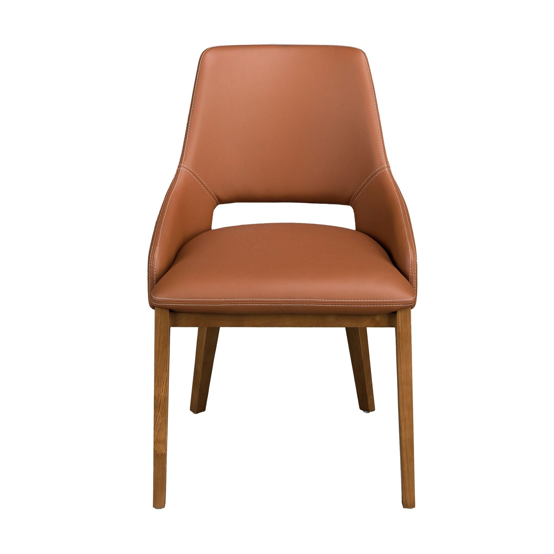 Sedia in ecopelle marrone
